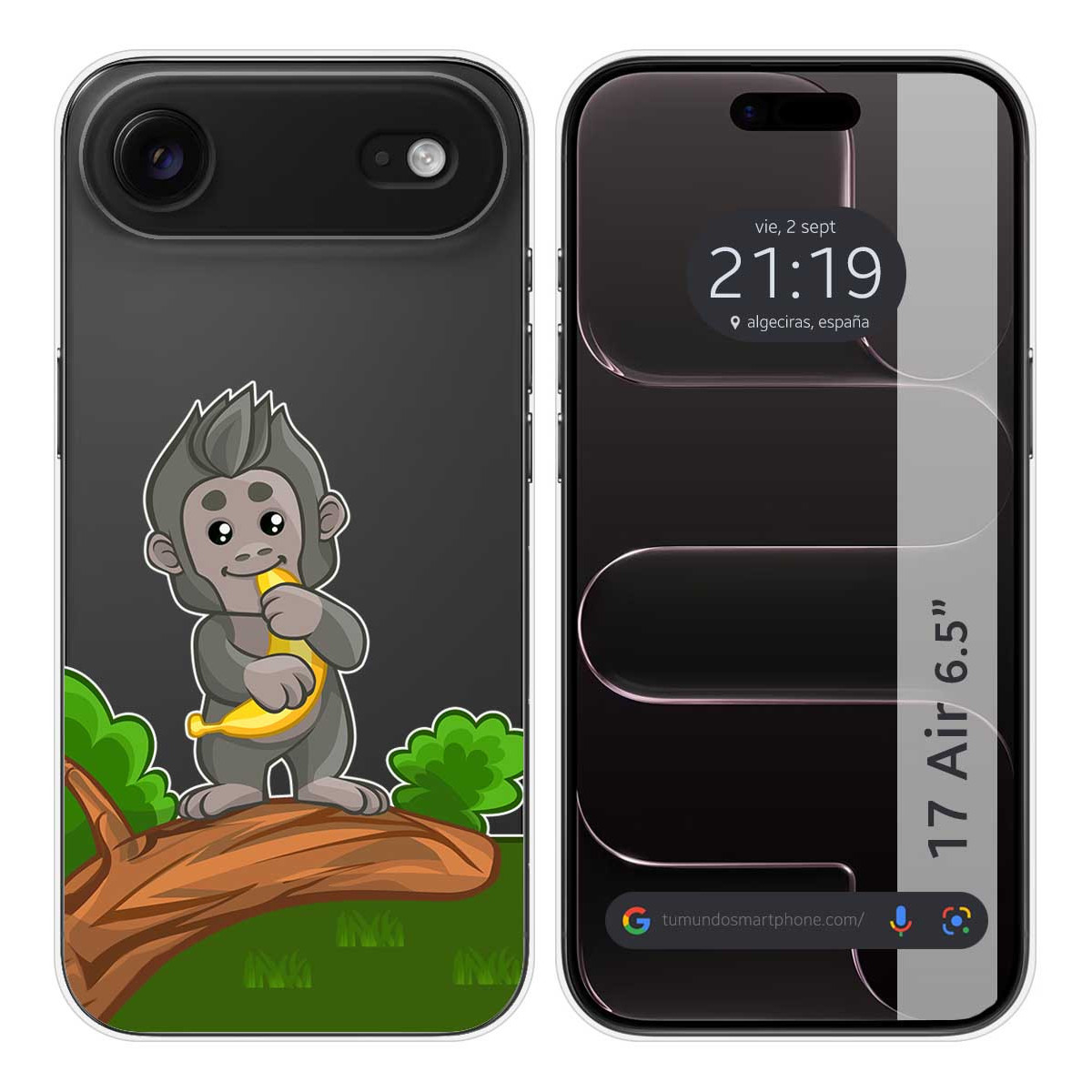 Funda Silicona Transparente para Iphone 17 Air (6.5) diseño Mono Dibujos