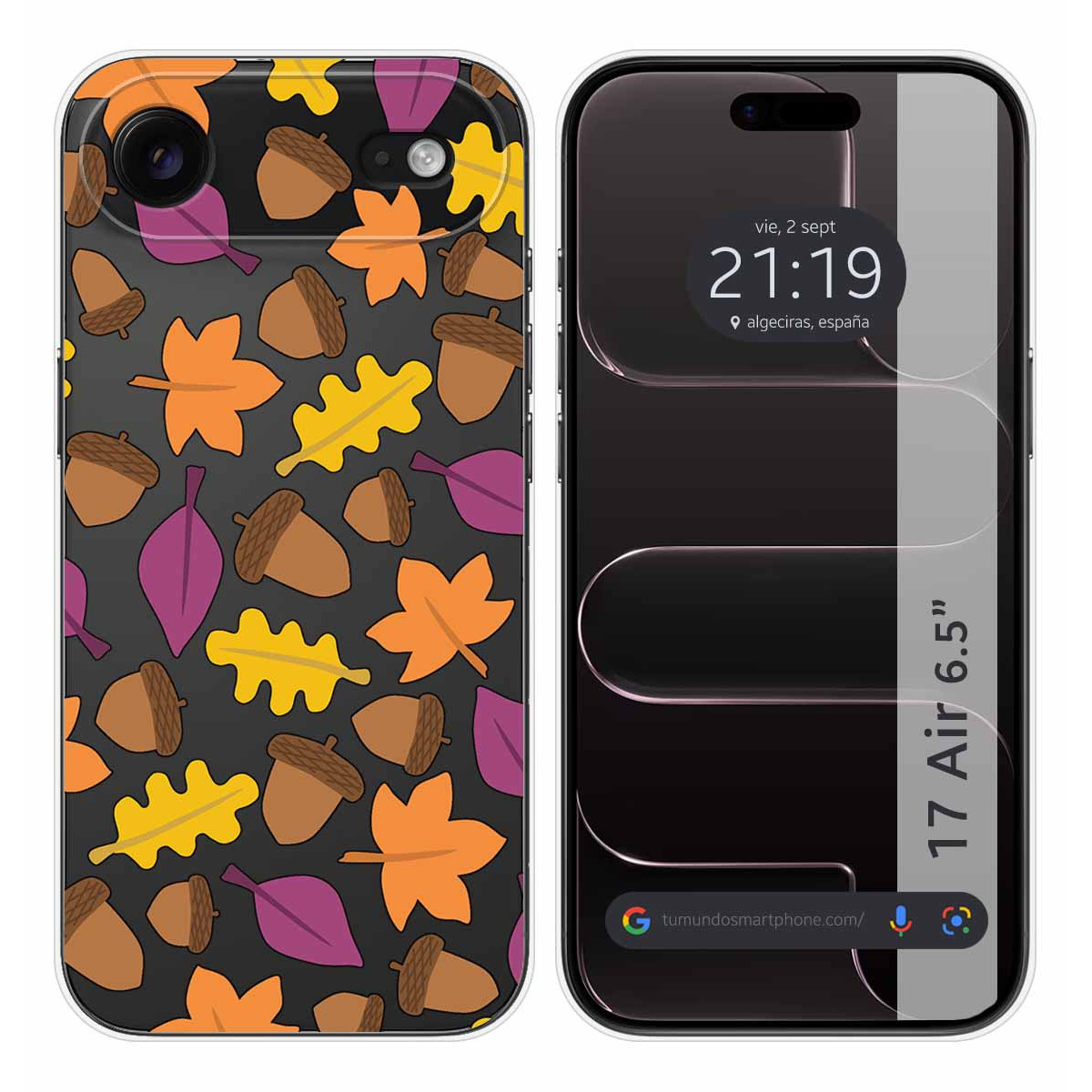 Funda Silicona Transparente para Iphone 17 Air (6.5) diseño Otoño Dibujos