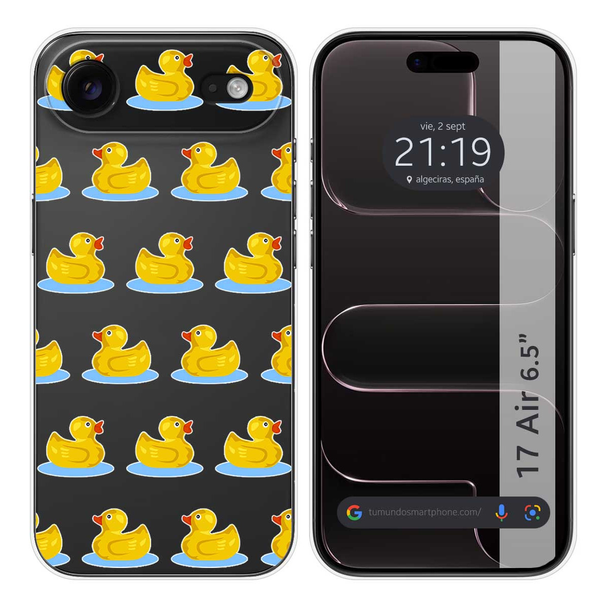 Funda Silicona Transparente para Iphone 17 Air (6.5) diseño Pato Dibujos
