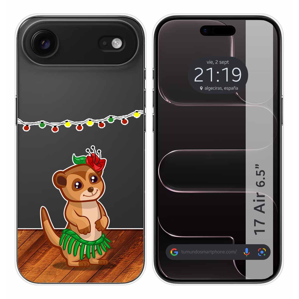 Funda Silicona Transparente para Iphone 17 Air (6.5) diseño Suricata Dibujos