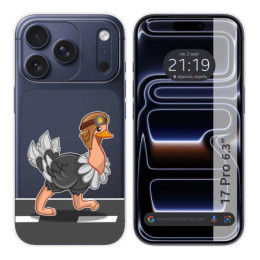 Funda Silicona Transparente para Iphone 17 Pro (6.3) diseño Avestruz Dibujos