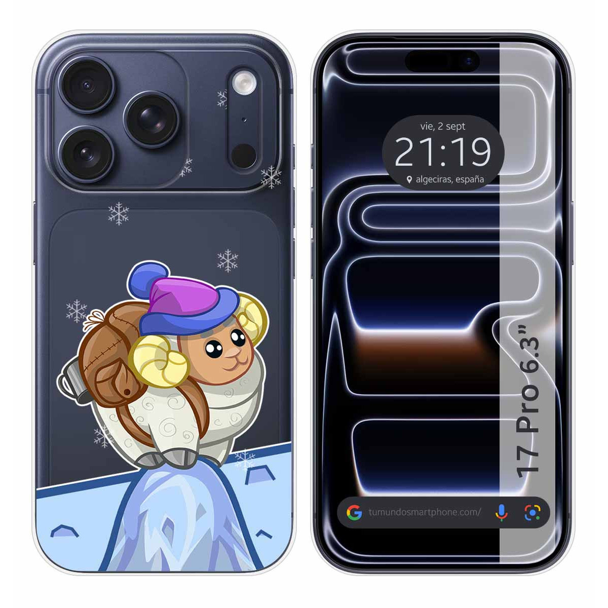 Funda Silicona Transparente para Iphone 17 Pro (6.3) diseño Cabra Dibujos