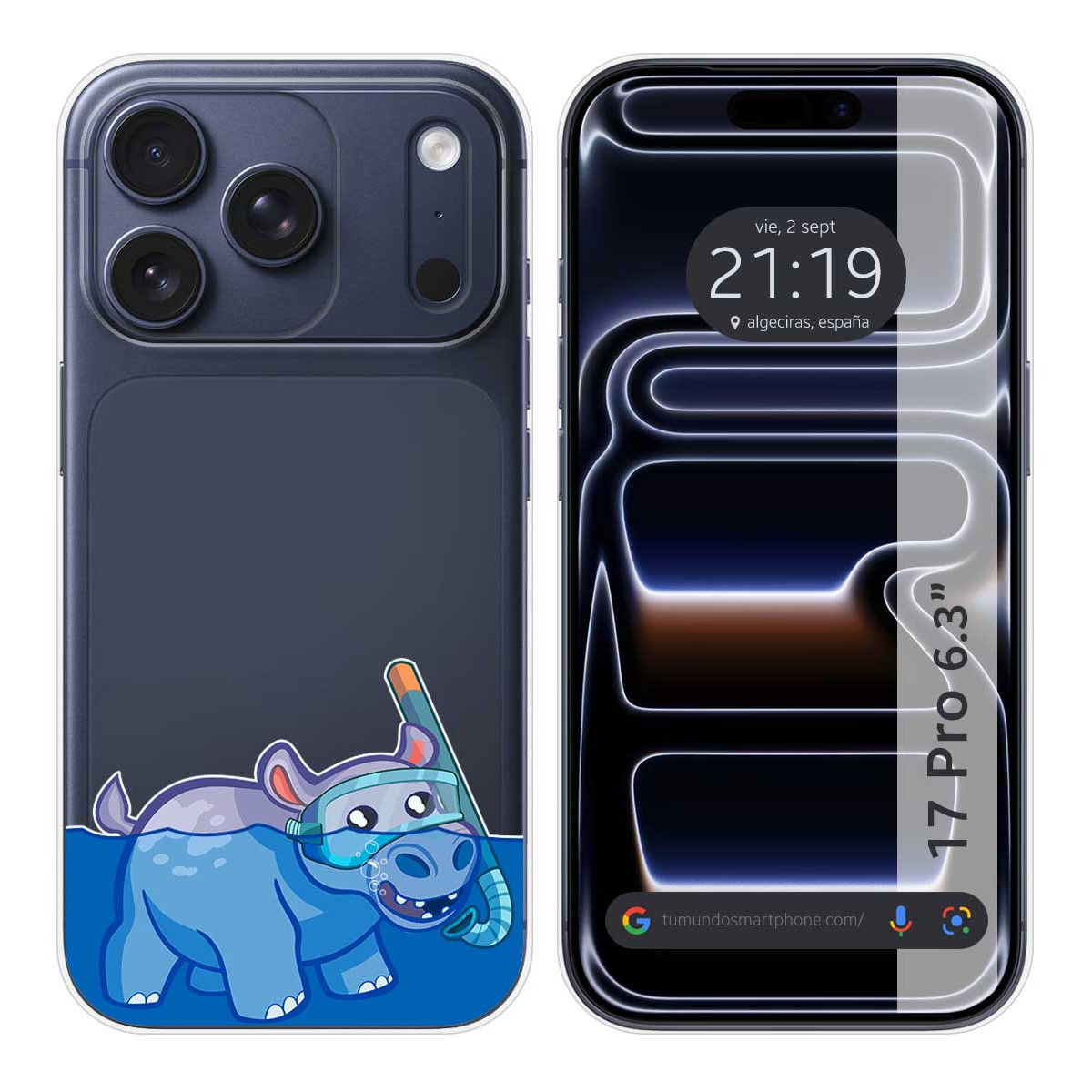 Funda Silicona Transparente para Iphone 17 Pro (6.3) diseño Hipo Dibujos
