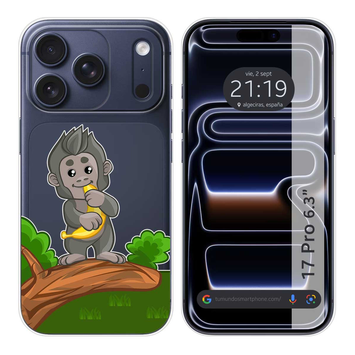 Funda Silicona Transparente para Iphone 17 Pro (6.3) diseño Mono Dibujos