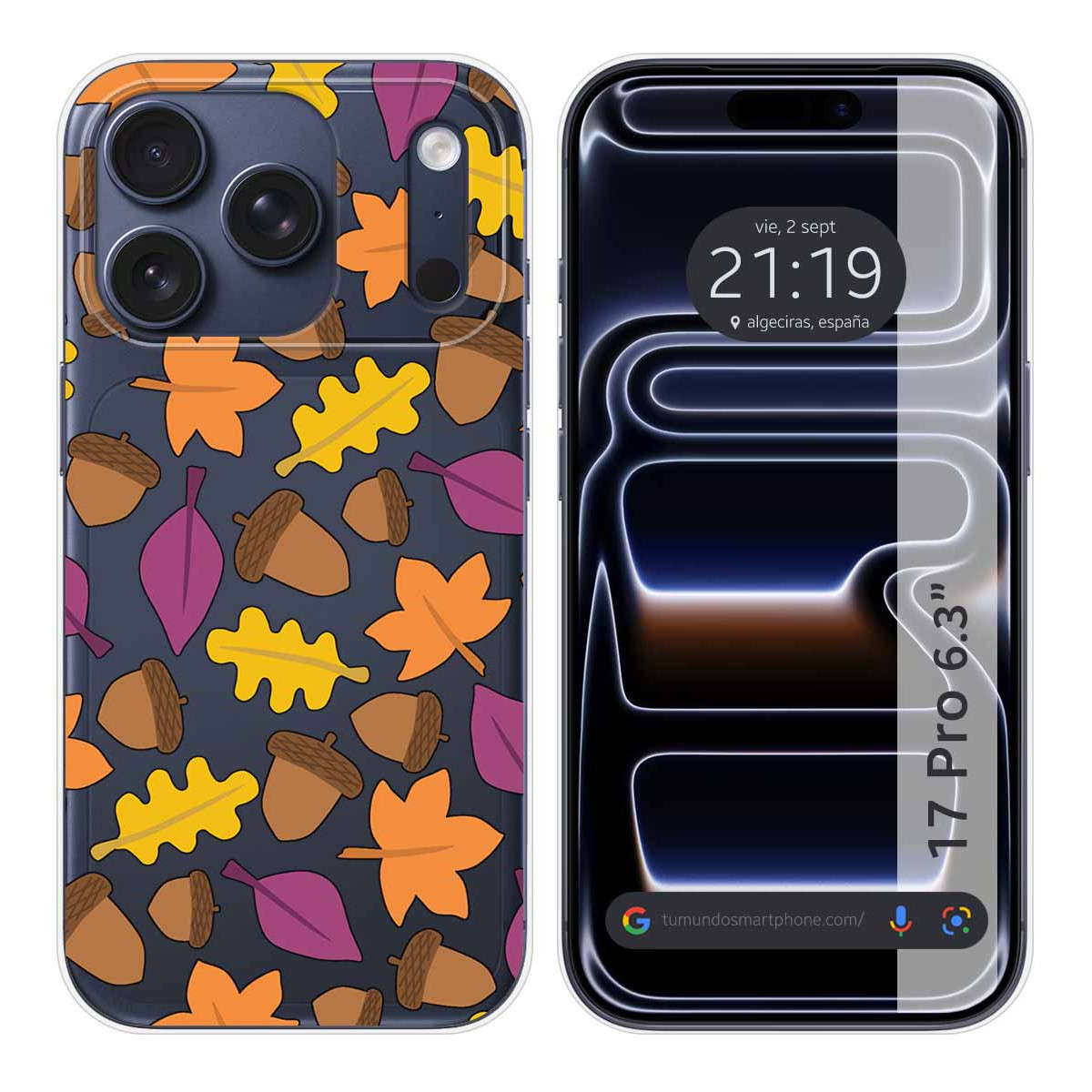 Funda Silicona Transparente para Iphone 17 Pro (6.3) diseño Otoño Dibujos