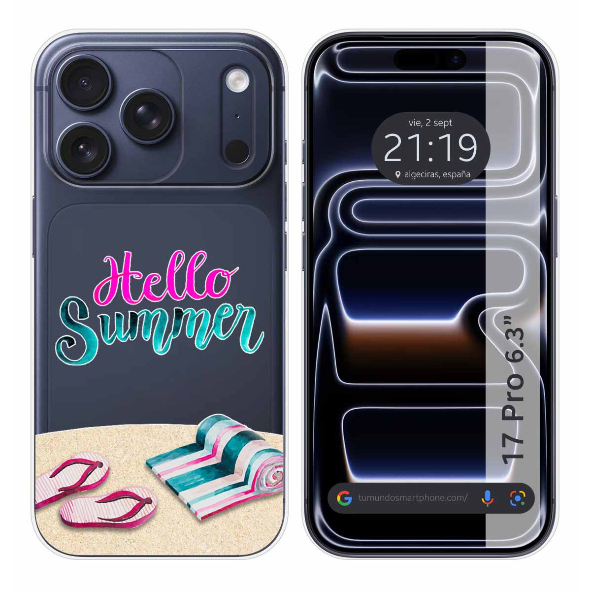 Funda Silicona Transparente para Iphone 17 Pro (6.3) diseño Summer Dibujos