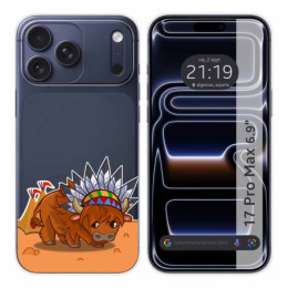 Funda Silicona Transparente para Iphone 17 Pro Max (6.9) diseño Bufalo Dibujos
