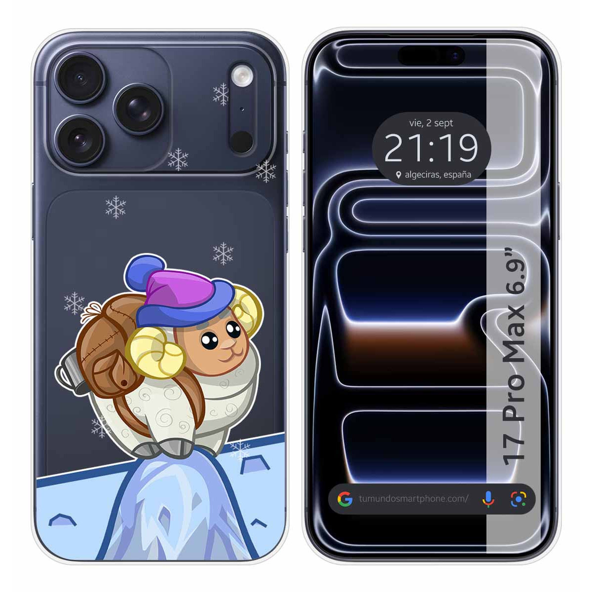 Funda Silicona Transparente para Iphone 17 Pro Max (6.9) diseño Cabra Dibujos