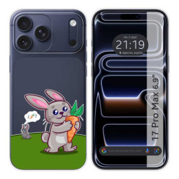 Funda Silicona Transparente para Iphone 17 Pro Max (6.9) diseño Conejo Dibujos
