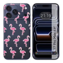 Funda Silicona Transparente para Iphone 17 Pro Max (6.9) diseño Flamenco Dibujos