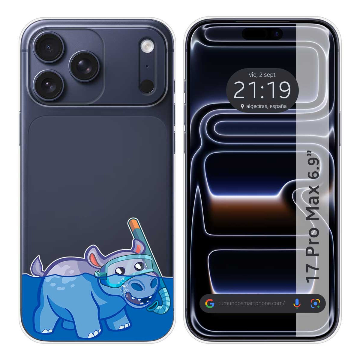 Funda Silicona Transparente para Iphone 17 Pro Max (6.9) diseño Hipo Dibujos