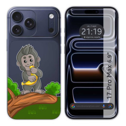 Funda Silicona Transparente para Iphone 17 Pro Max (6.9) diseño Mono Dibujos