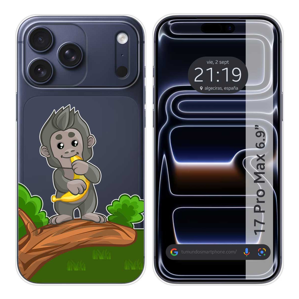 Funda Silicona Transparente para Iphone 17 Pro Max (6.9) diseño Mono Dibujos