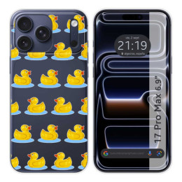 Funda Silicona Transparente para Iphone 17 Pro Max (6.9) diseño Pato Dibujos
