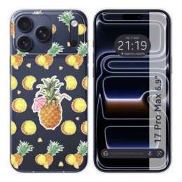 Funda Silicona Transparente para Iphone 17 Pro Max (6.9) diseño Piña Dibujos