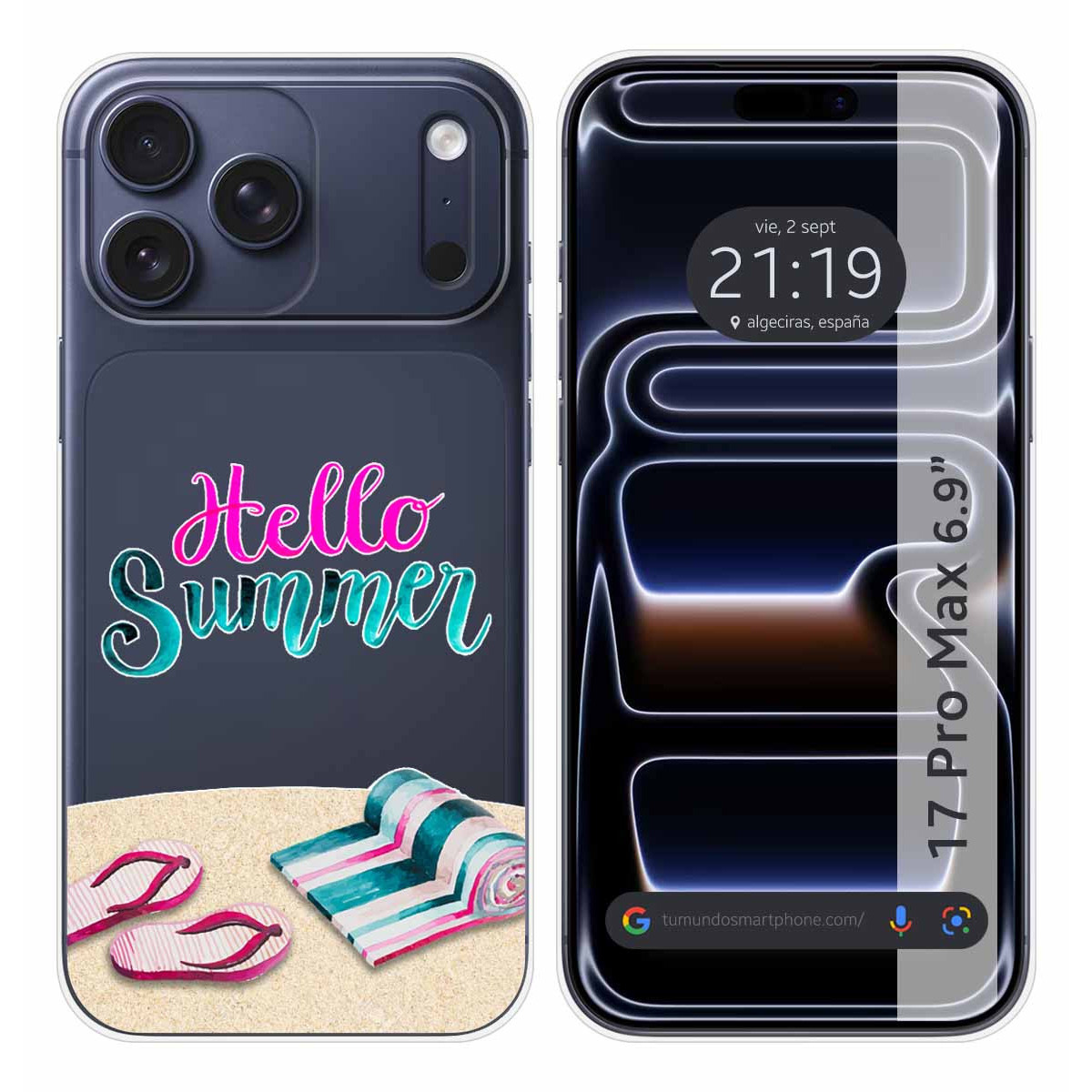 Funda Silicona Transparente para Iphone 17 Pro Max (6.9) diseño Summer Dibujos