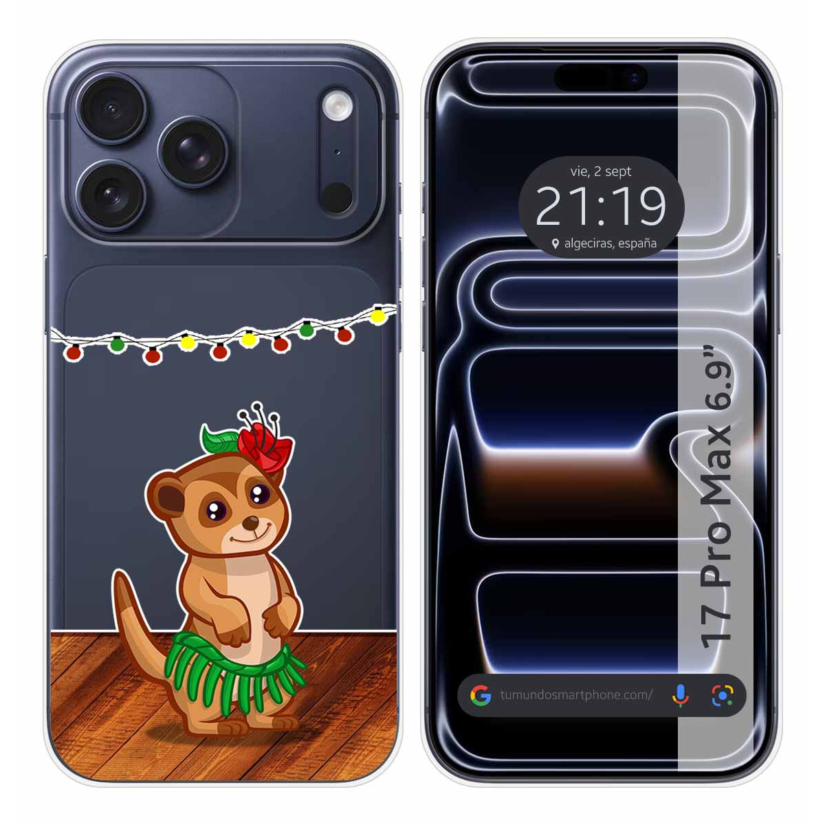 Funda Silicona Transparente para Iphone 17 Pro Max (6.9) diseño Suricata Dibujos