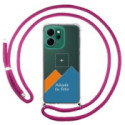 Personaliza tu Funda Colgante Transparente para Oppo Reno 14 F / 14F 5G con Cordon Rosa Fucsia Dibujo Personalizada
