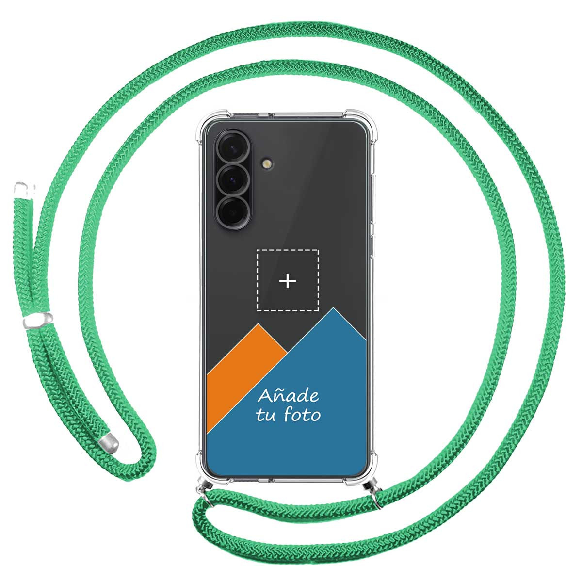Personaliza tu Funda Colgante Transparente para Xiaomi Redmi 15 4G / 5G con Cordon Verde Agua Dibujo Personalizada