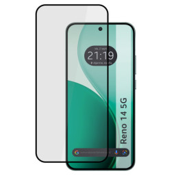 Protector Cristal Templado Completo 5D Full Glue Negro para Oppo Reno 14 5G Vidrio