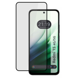 Protector Cristal Templado Completo 5D Full Glue Negro para Xiaomi Redmi 15 4G / 5G Vidrio