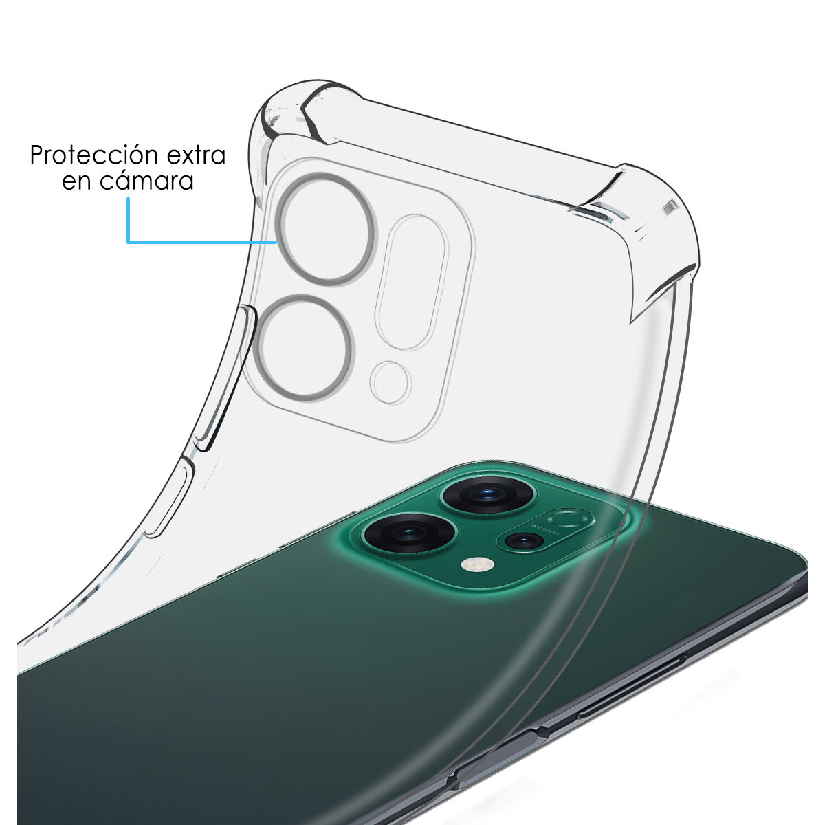 Funda Silicona Antigolpes Transparente para Oppo Reno 14 5G