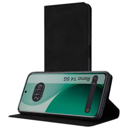 Funda Libro de Polipiel con tarjetero para Oppo Reno 14 5G color Negra