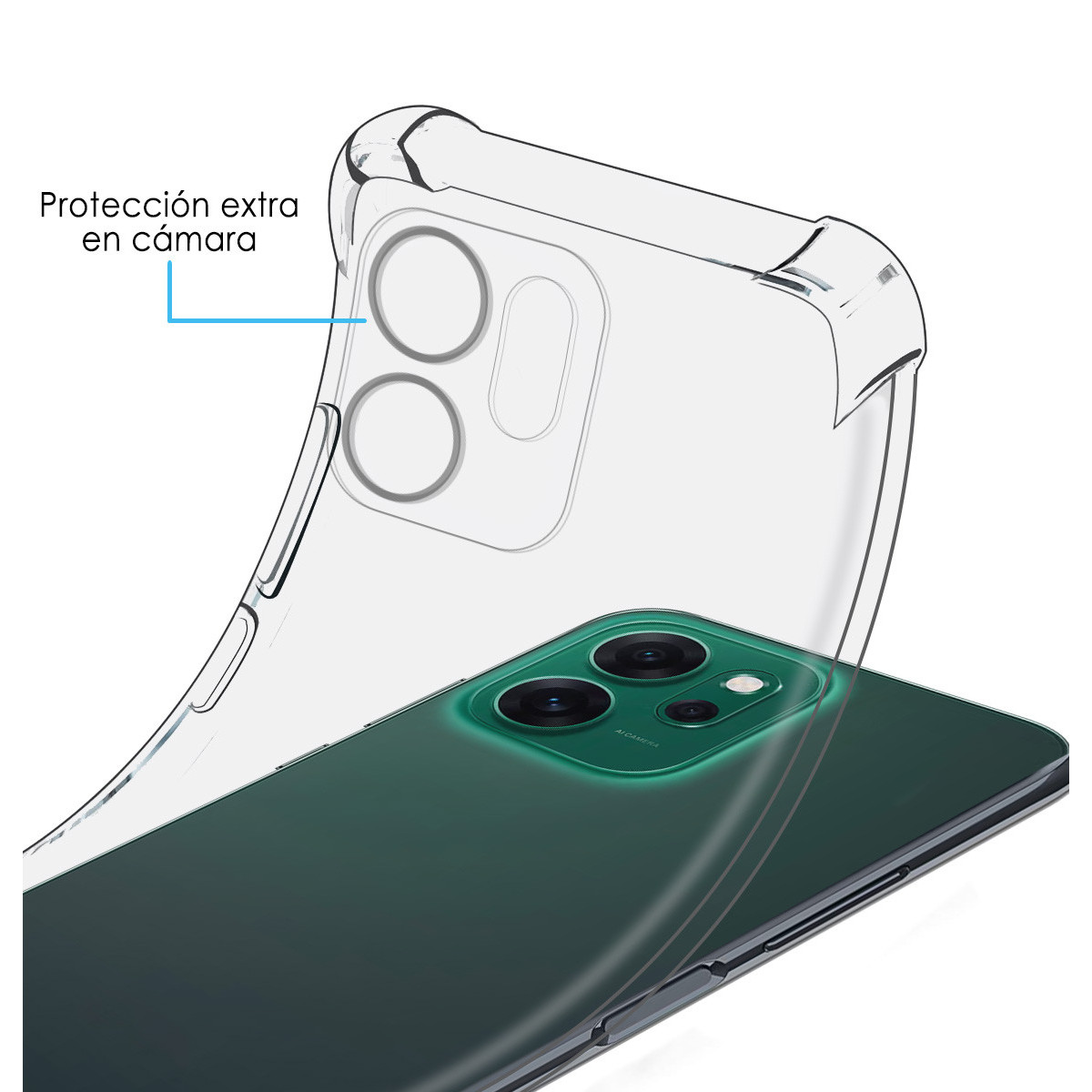 Funda Silicona Antigolpes Transparente para Oppo Reno 14 FS / 14FS 5G