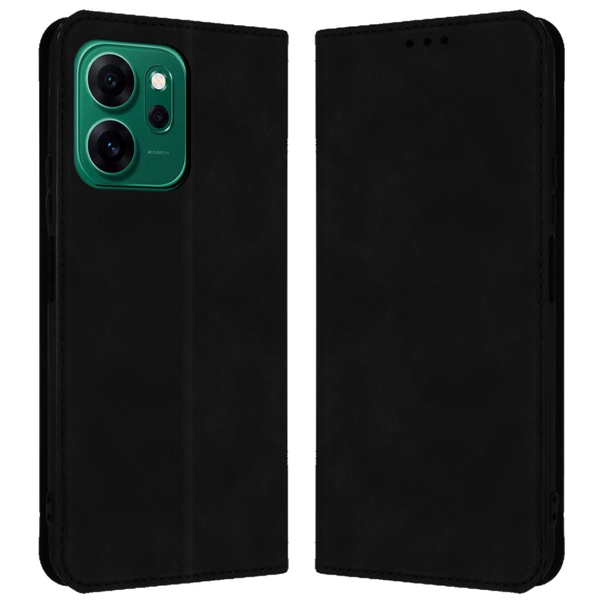 Funda Libro de Polipiel con tarjetero para Oppo Reno 14 FS / 14FS 5G color Negra