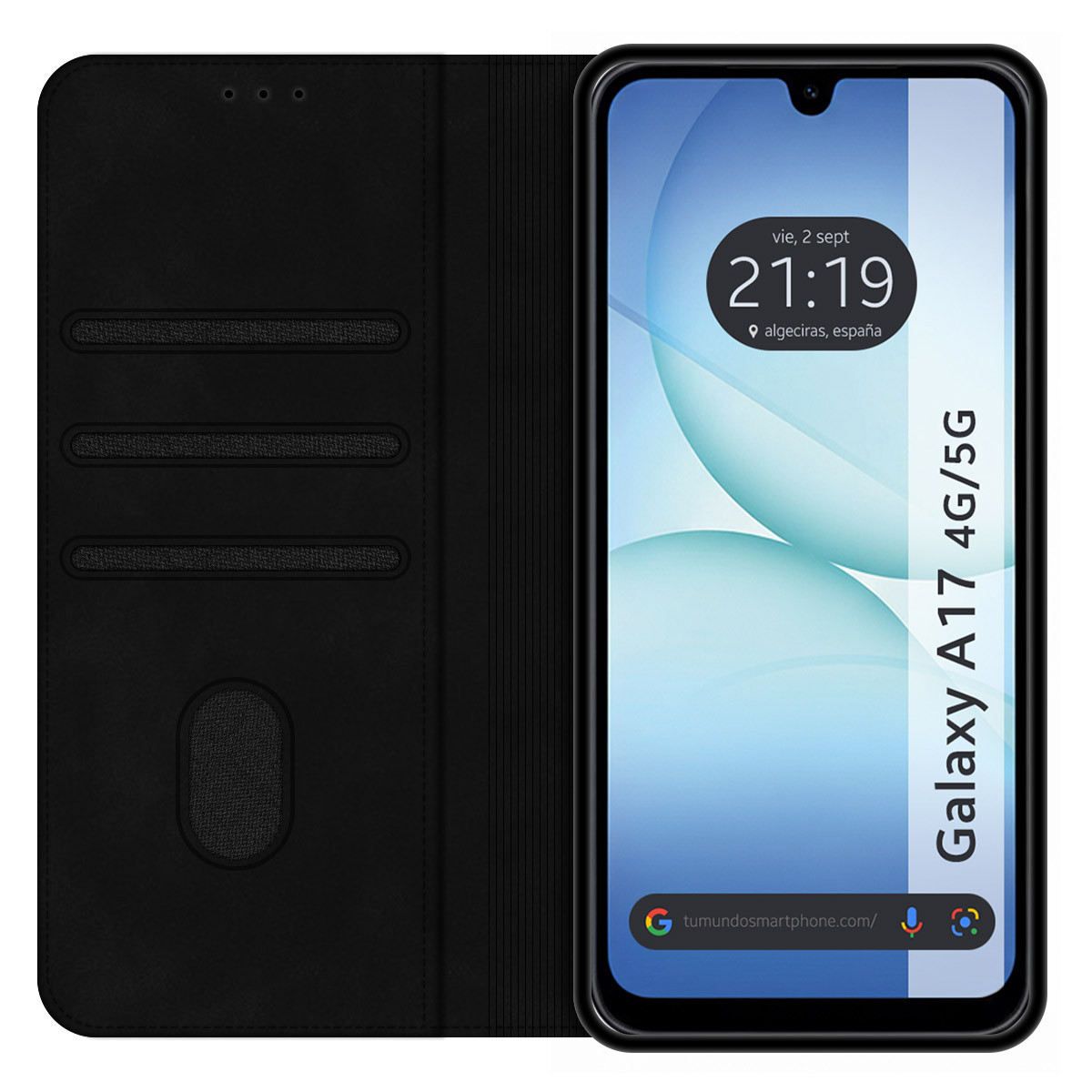 Funda Libro de Polipiel con tarjetero para Samsung Galaxy A17 4G / 5G color Negra