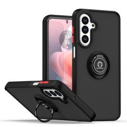 Funda Mate con Borde Negro y Anillo Giratorio 360 para Samsung Galaxy A17 4G / 5G