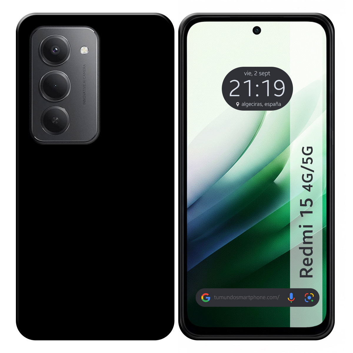 Funda Silicona Gel TPU Negra para Xiaomi Redmi 15 4G / 5G