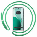 Funda Colgante Transparente para Oppo Reno 14 F / 14F 5G con Cordon Verde Agua
