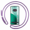 Funda Colgante Transparente para Oppo Reno 14 FS / 14FS 5G con Cordon Morado