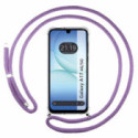 Funda Colgante Transparente para Samsung Galaxy A17 4G / 5G con Cordon Morado