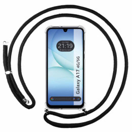 Funda Colgante Transparente para Samsung Galaxy A17 4G / 5G con Cordon Negro