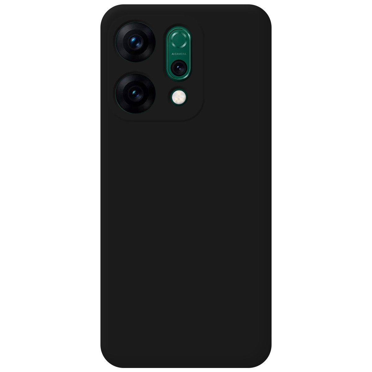 Funda Silicona Líquida Ultra Suave para Oppo Reno 14 5G color Negra