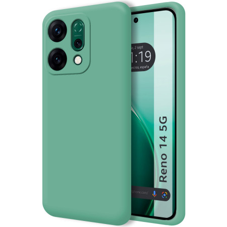 Funda Silicona Líquida Ultra Suave para Oppo Reno 14 5G color Verde