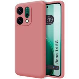Funda Silicona Líquida Ultra Suave para Oppo Reno 14 5G color Rosa