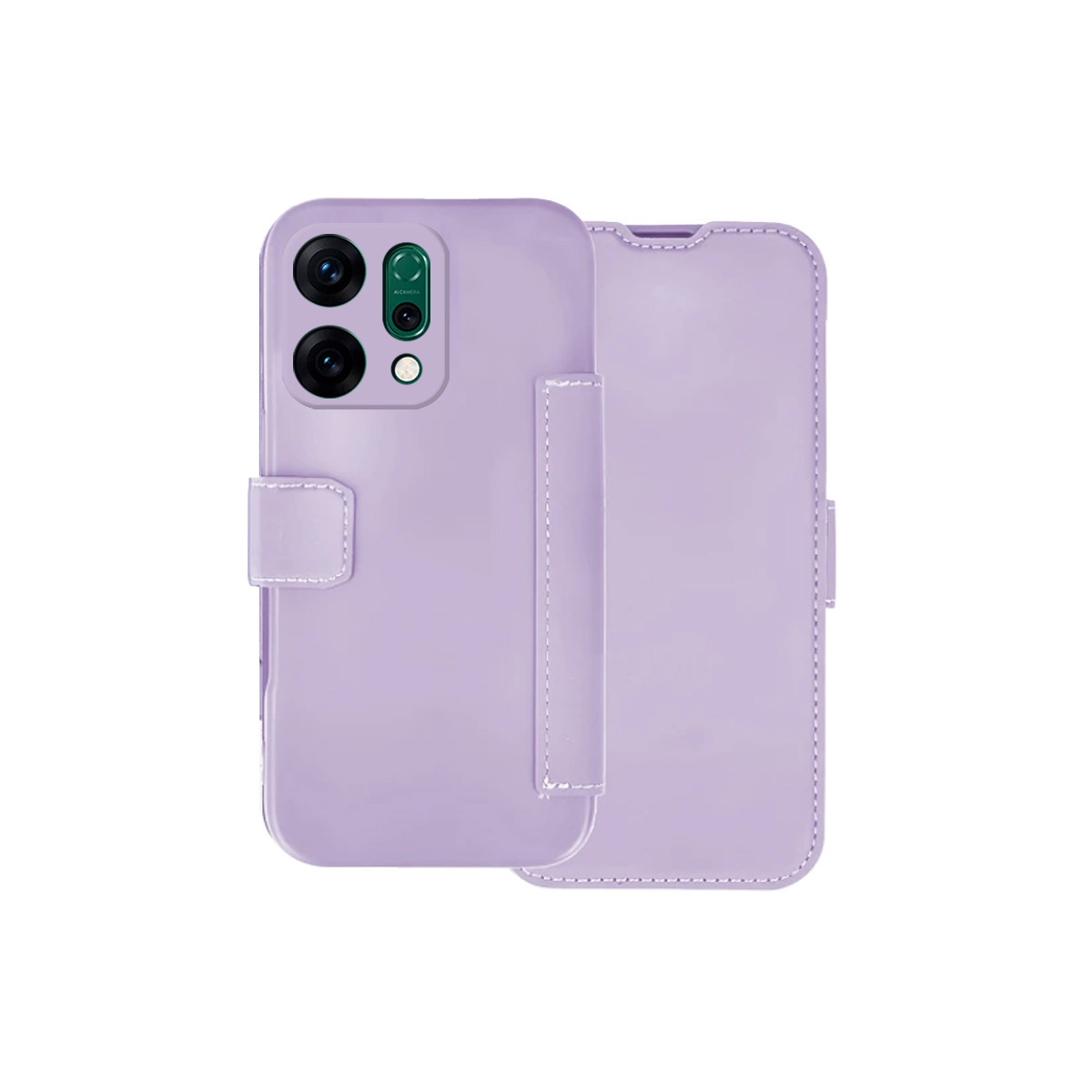 Funda Silicona Suave con Tapa para Oppo Reno 14 5G color Morada