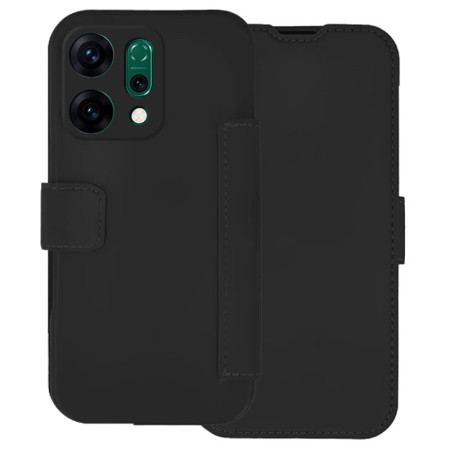 Funda Silicona Suave con Tapa para Oppo Reno 14 5G color Negra