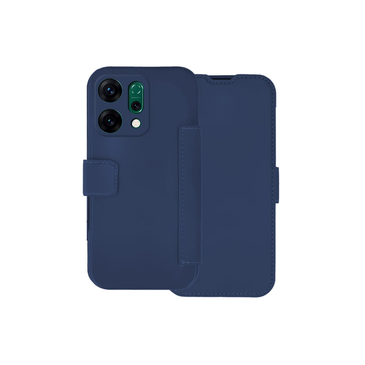 Funda Silicona Suave con Tapa para Oppo Reno 14 5G color Azul