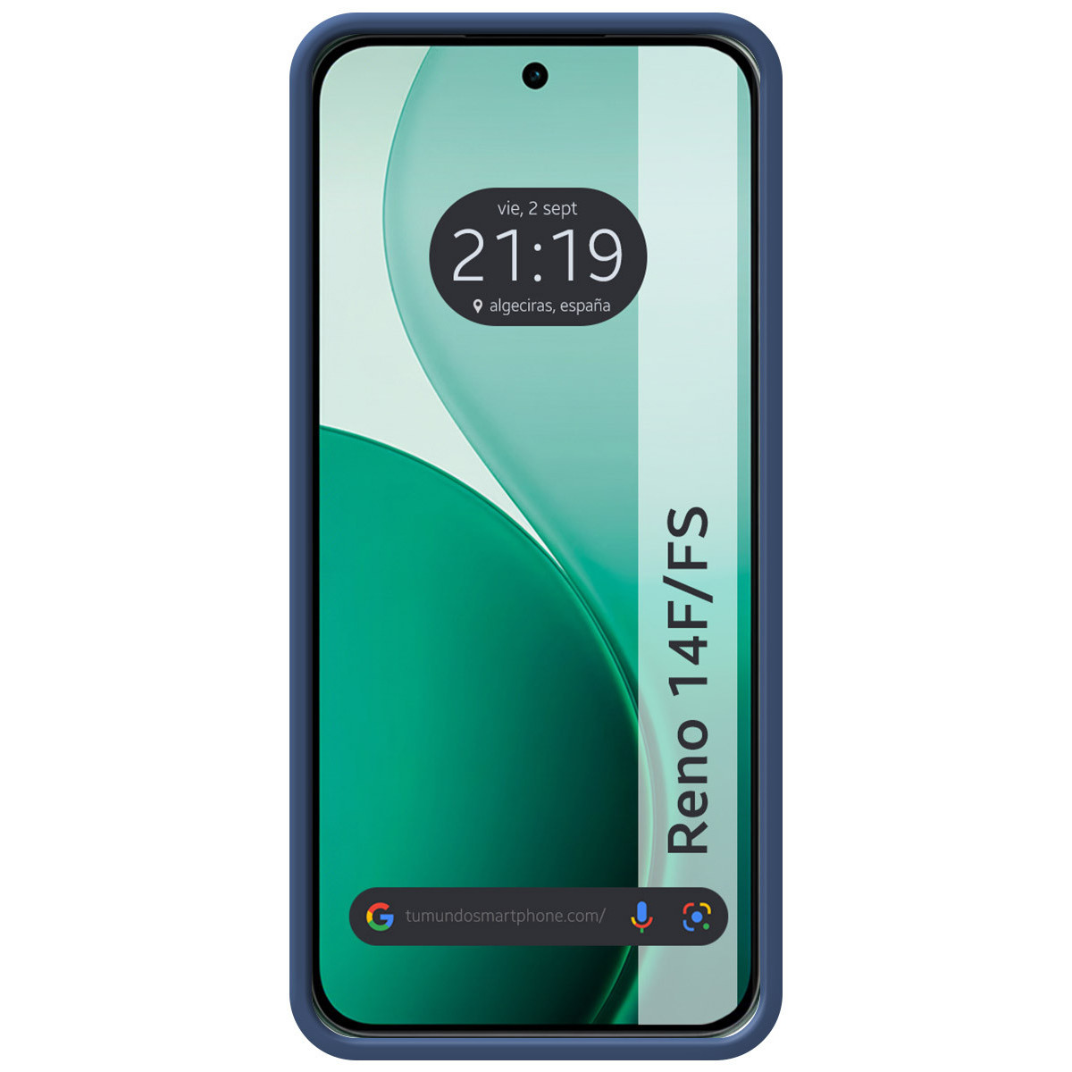 Funda Silicona Líquida Ultra Suave para Oppo Reno 14 F / 14F 5G color Azul