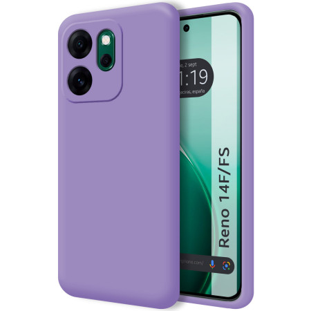 Funda Silicona Líquida Ultra Suave para Oppo Reno 14 F / 14F 5G color Morada