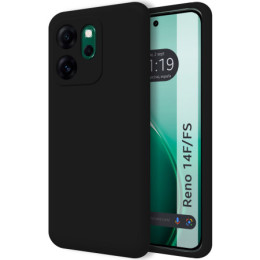 Funda Silicona Líquida Ultra Suave para Oppo Reno 14 F / 14F 5G color Negra