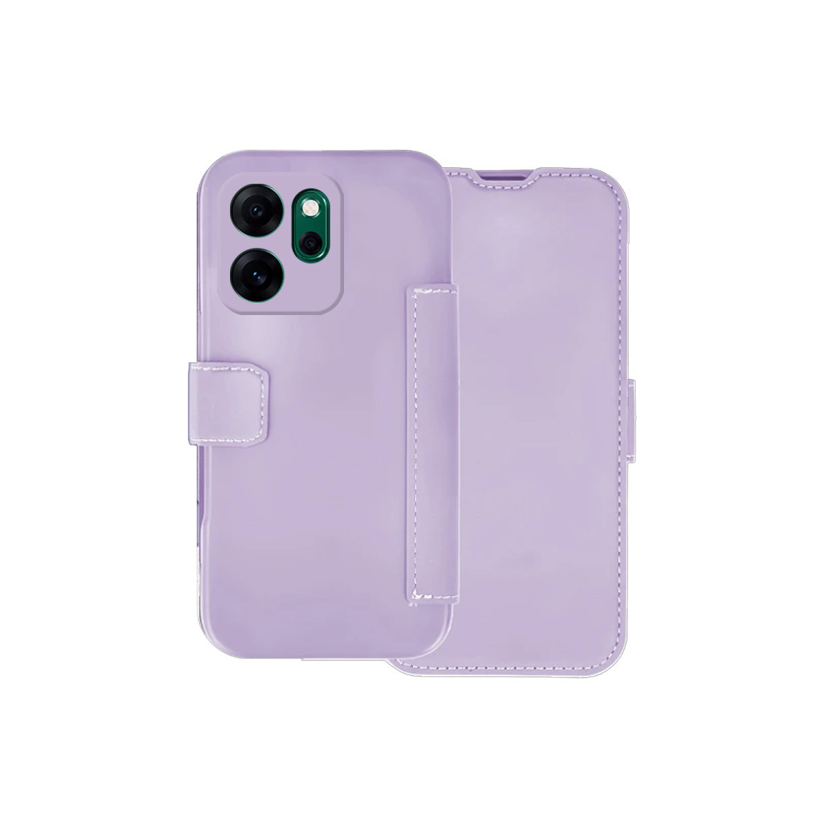 Funda Silicona Suave con Tapa para Oppo Reno 14 F / 14F 5G color Morada