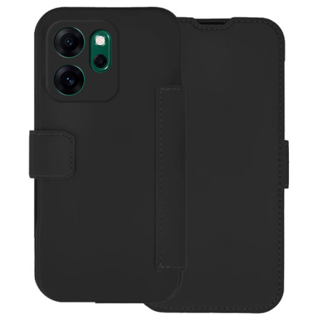 Funda Silicona Suave con Tapa para Oppo Reno 14 F / 14F 5G color Negra
