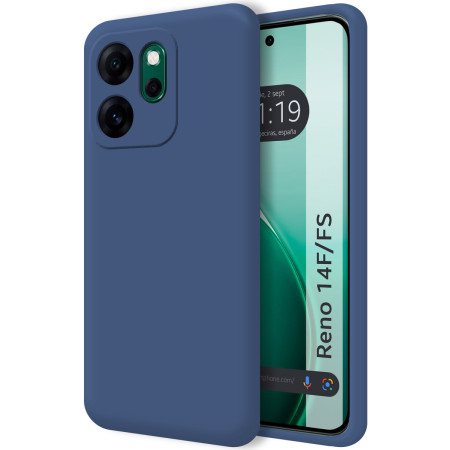 Funda Silicona Líquida Ultra Suave para Oppo Reno 14 FS / 14FS 5G color Azul