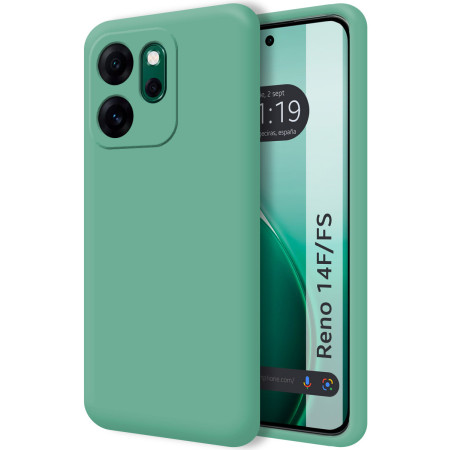Funda Silicona Líquida Ultra Suave para Oppo Reno 14 FS / 14FS 5G color Verde