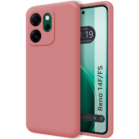 Funda Silicona Líquida Ultra Suave para Oppo Reno 14 FS / 14FS 5G color Rosa